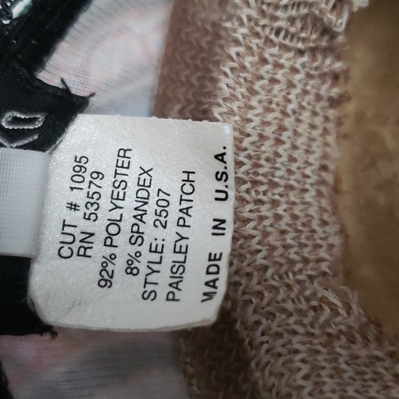 NAUGTIES Y2K YUKIKO FLORAL PAISLEY PRINT KEYHOLE TIED  SLEEVED TEE SZ L - Picture 7 of 7